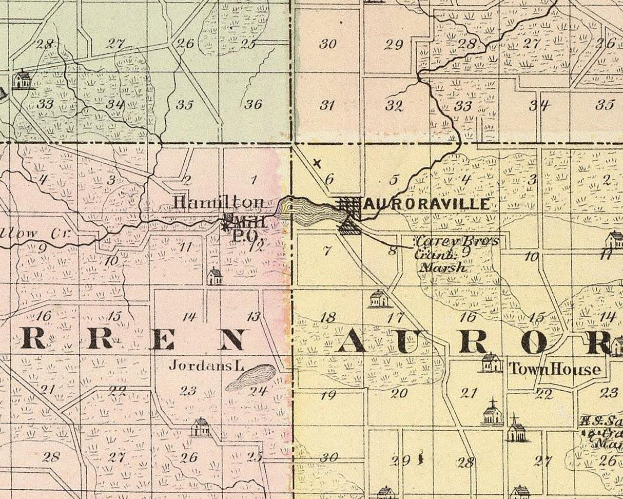 1878 Map of Waushara County Wisconsin