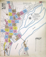 1891 Town Map of Dubuque Iowa