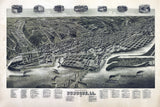 1889 Panoramic Map of Dubuque Iowa