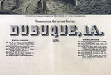 1889 Panoramic Map of Dubuque Iowa