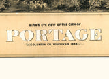 1868 Panoramic Map of Portage Columbia County Wisconsin