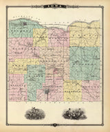 1878 Map of Iowa County Wisconsin