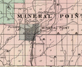 1878 Map of Iowa County Wisconsin