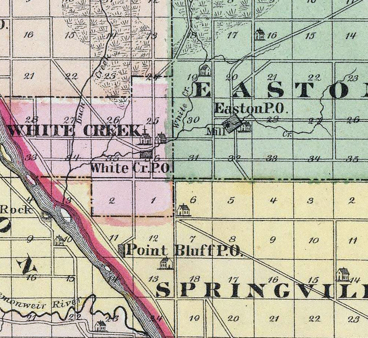 1878 Map of Juneau and Adams County Wisconsin