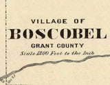 1878 Town Map of Boscobel Grant County Wisconsin