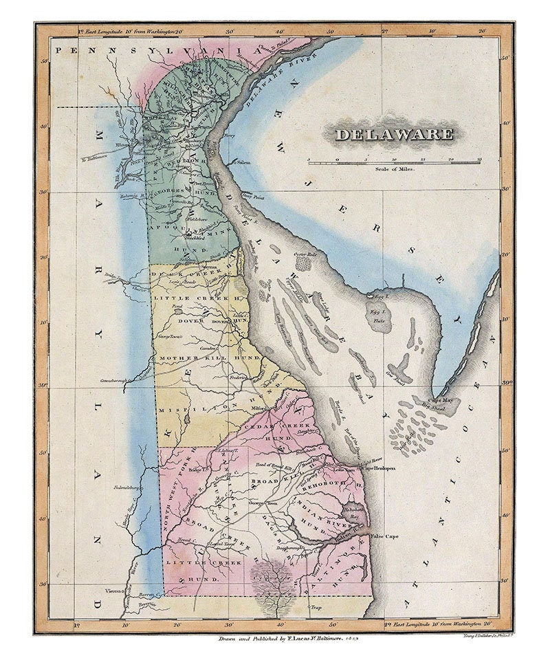 1823 Map of Delaware