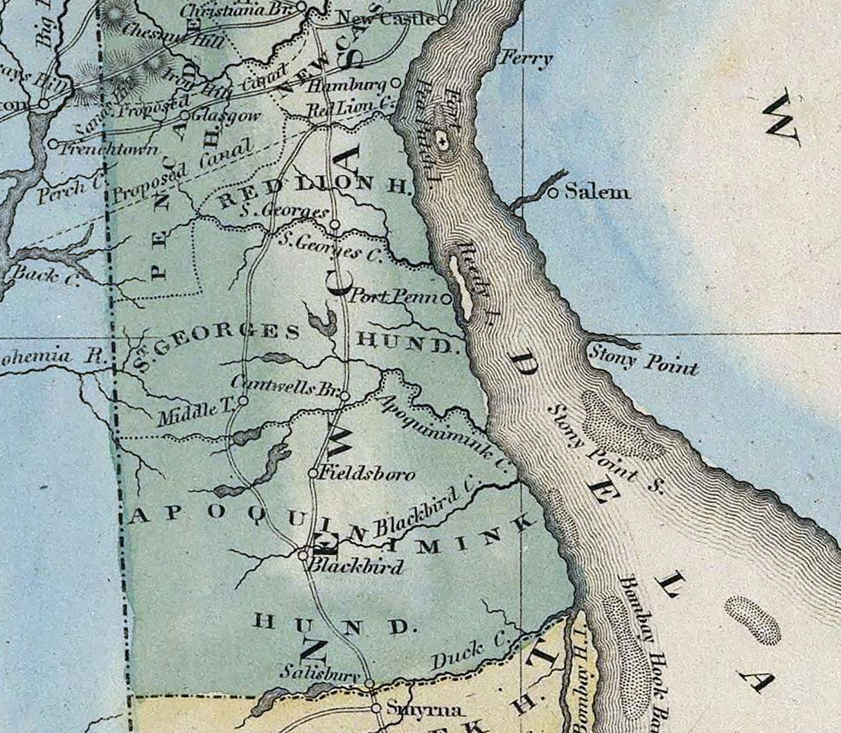 1823 Map of Delaware