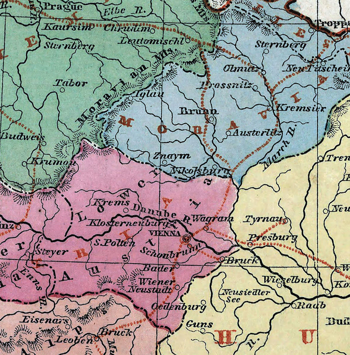 1856 Map of Austrian Empire