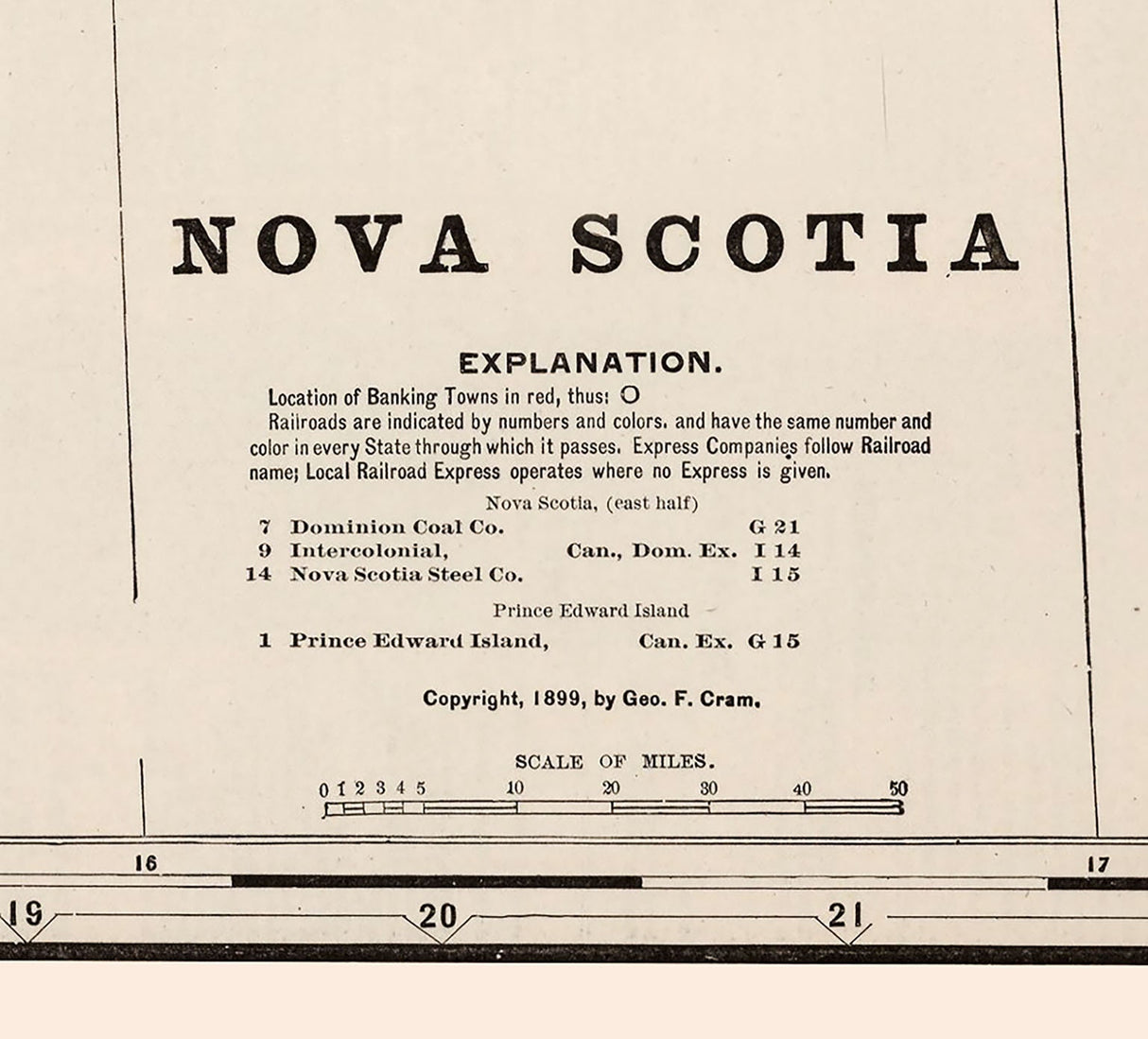 1899 Map of Nova Scotia Canada