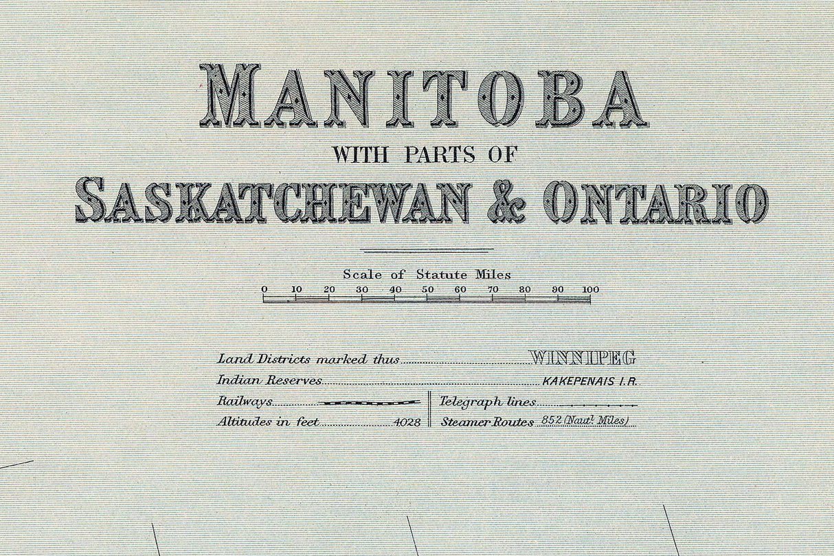 1910 Map of Manitoba Canada