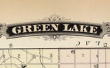 1878 Map of Green Lake County Wisconsin