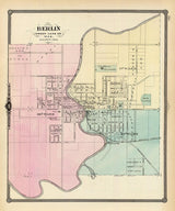 1878 Town Map of Berlin Green Lake County Wisconsin