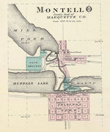 1878 Town Map of Montell Marquette County Wisconsin