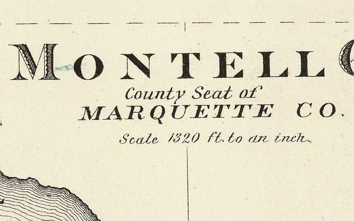 1878 Town Map of Montell Marquette County Wisconsin