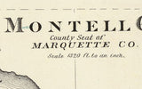 1878 Town Map of Montell Marquette County Wisconsin