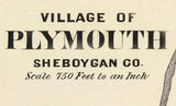 1878 Town Map of Plymouth Sheboygan County Wisconsin