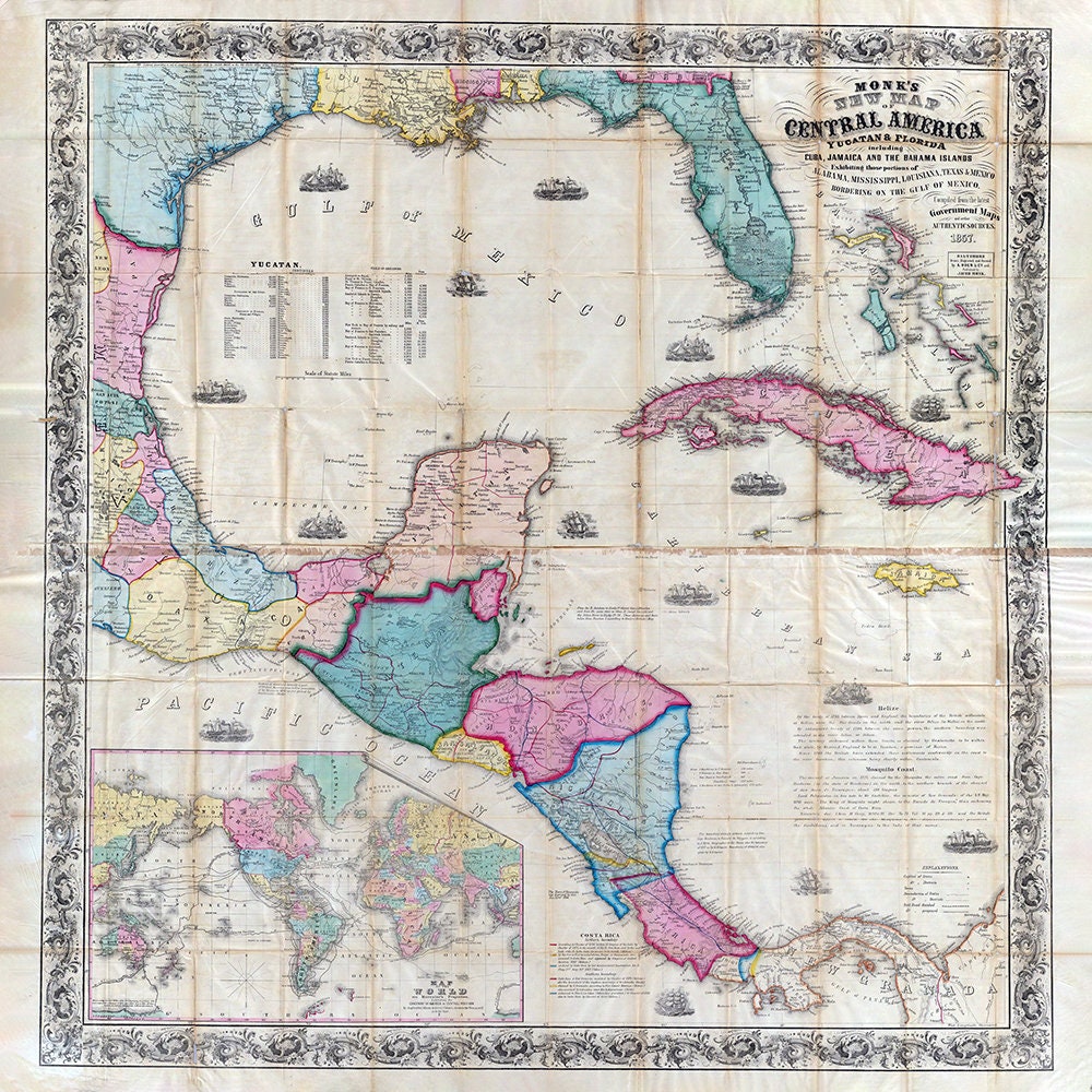 1857 Map of Central America