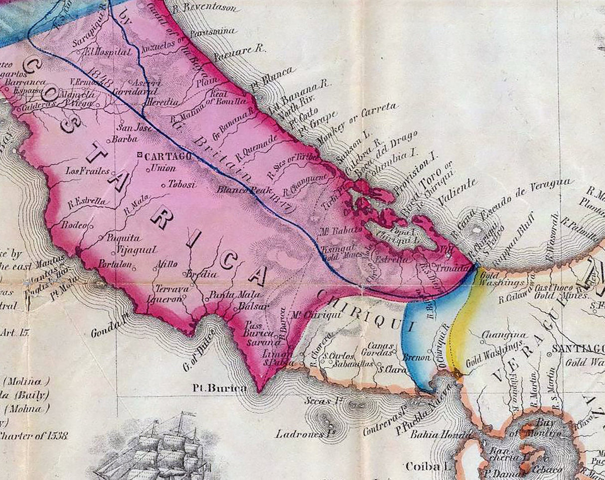 1857 Map of Central America