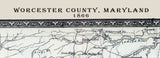 1866 Map of Worcester County Maryland