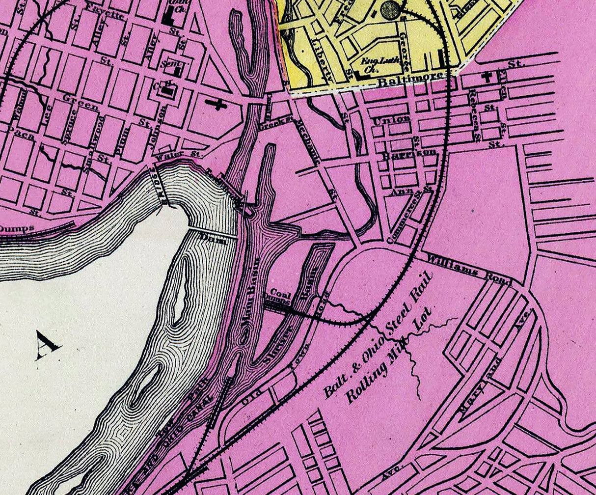 1873 Map of Cumberland Maryland