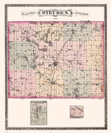 1880 Map of Steuben County Indiana