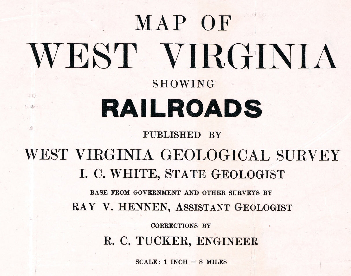 1917 Map of West Virginia Railroads