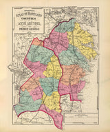 1873 Map of Anne Arundel and Prince George County Maryland