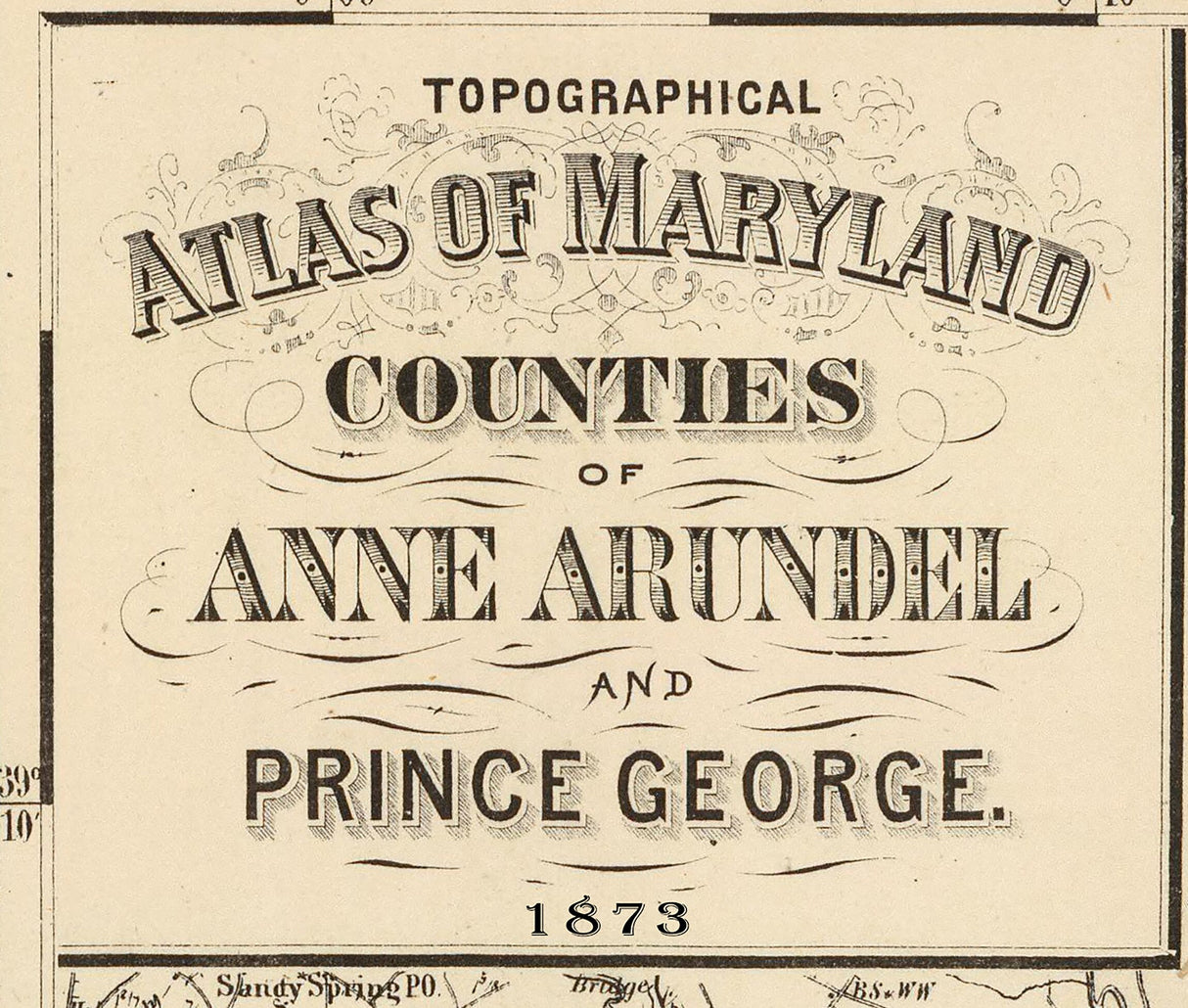 1873 Map of Anne Arundel and Prince George County Maryland