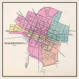 1873 Town Map of Hagerstown Maryland