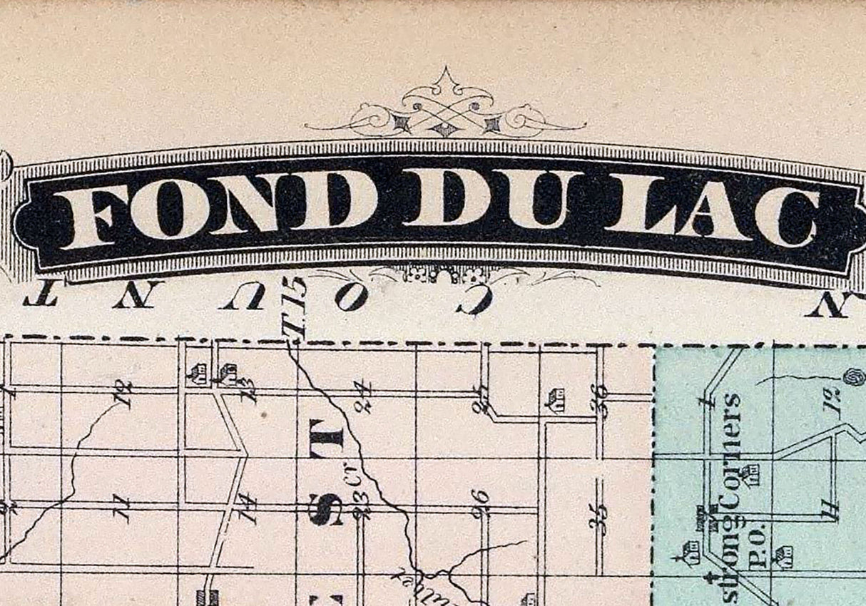 1878 Map of Fond Du Lac County Wisconsin