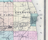 1878 Map of Sheboygan County Wisconsin