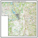 1990 Map of Portage County Wisconsin