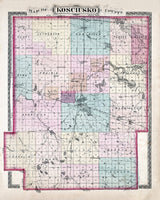 1879 Map of Kosciusko County Indiana