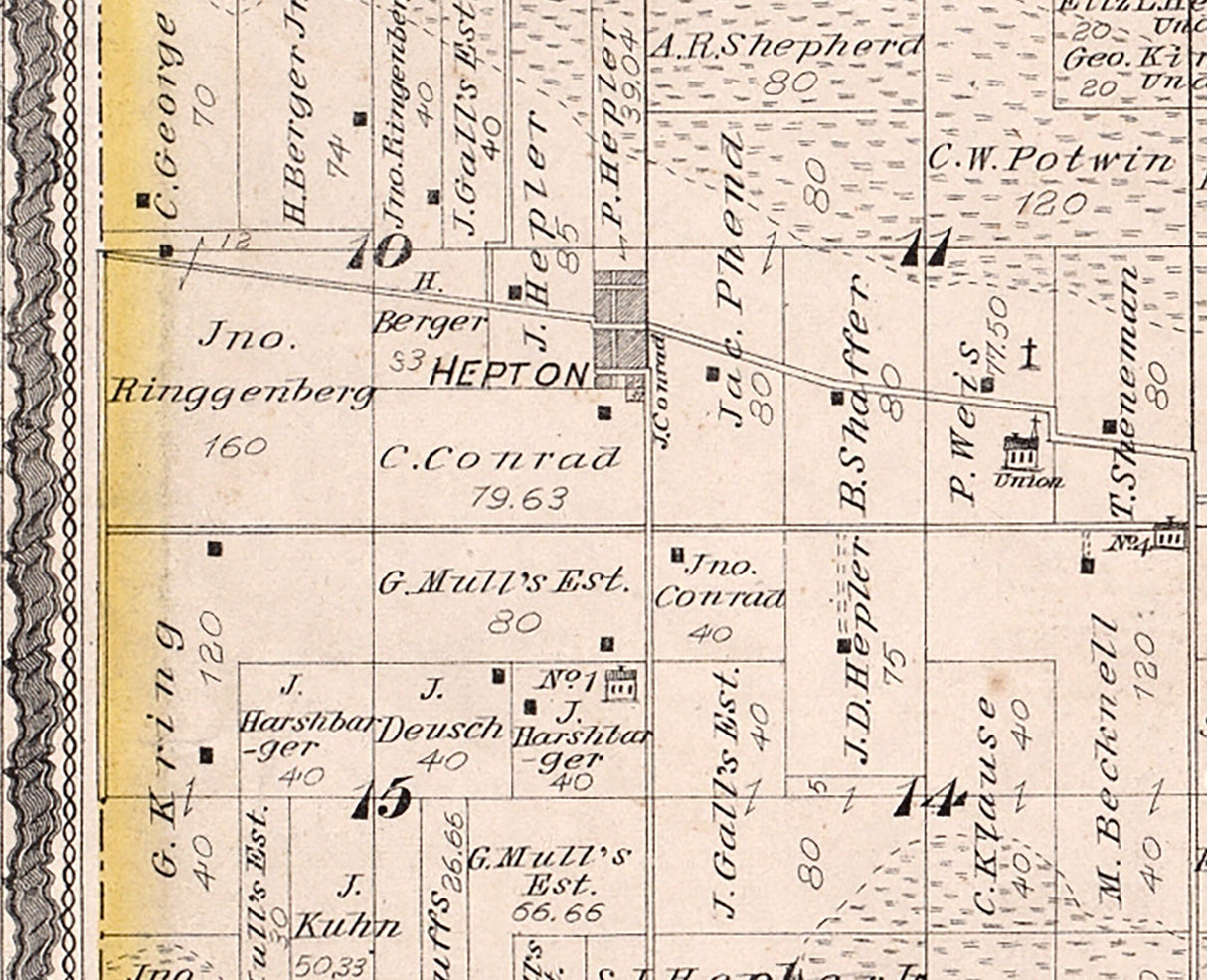 1879 Map of Scott Township Kosciusko County Indiana
