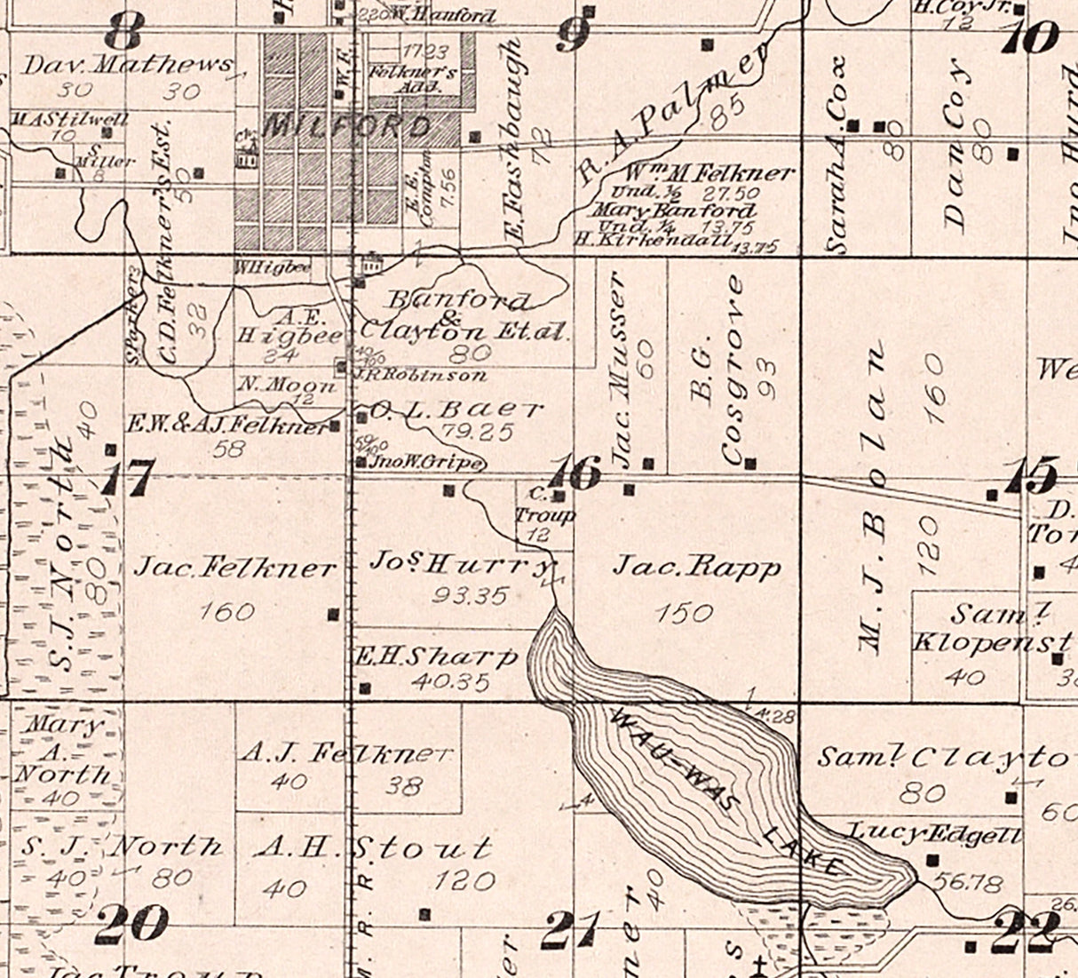 1879 Map of Van Buren Township Kosciusko County Indiana