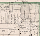 1879 Map of Washington Township Kosciusko County Indiana