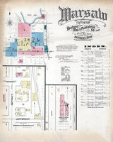 1886 Town Map of Warsaw Kosciusko County Indiana