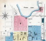 1886 Town Map of Warsaw Kosciusko County Indiana