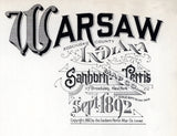 1892 Town Map of Warsaw Kosciusko County Indiana