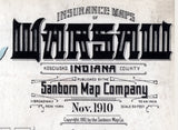 1910 Town Map of Warsaw Kosciusko County Indiana