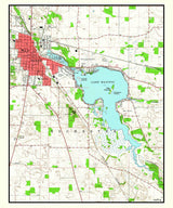 1964 Map of Lake Manitou Indiana Rochester