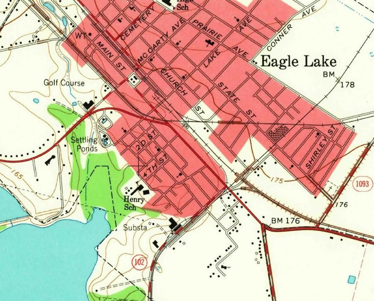 1965 Map of Eagle Lake Texas