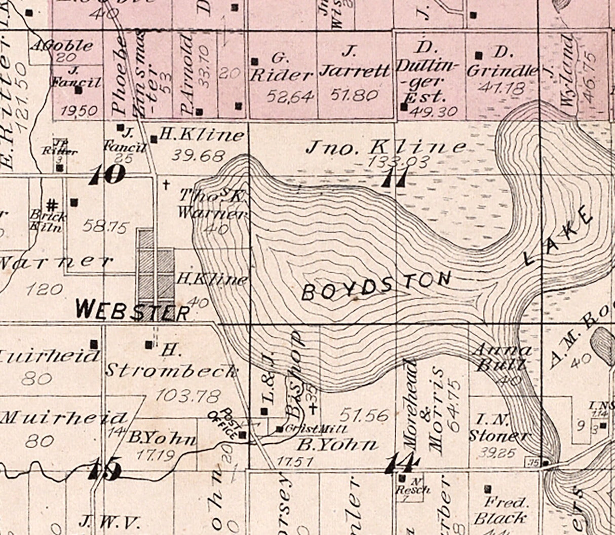 1879 Map of Tippecanoe Township Kosciusko County Indiana