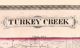 1879 Map of Turkey Creek Township Kosciusko County Indiana