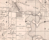 1879 Map of Turkey Creek Township Kosciusko County Indiana