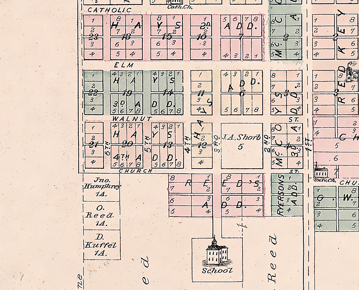 1879 Town Map of Pierceton Kosciusko County Indiana
