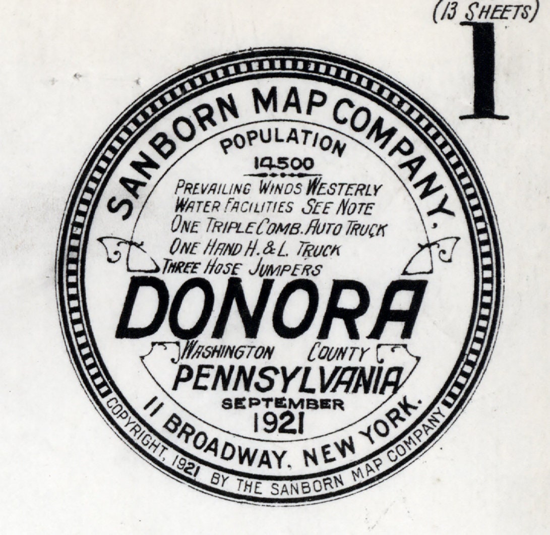 1921 Map of Donora Pennsylvania