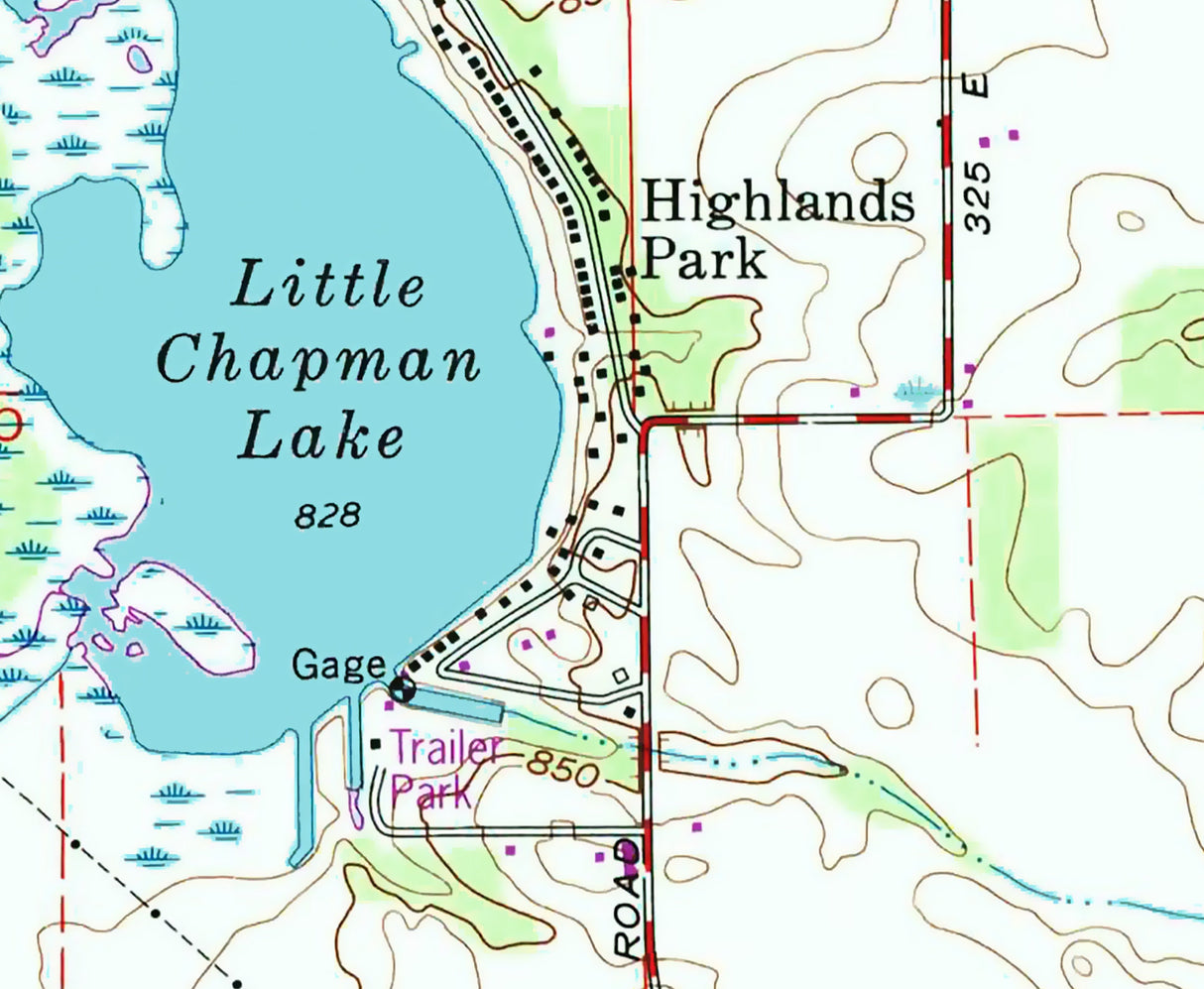 1992 Map of Big Chapman Lake Indiana