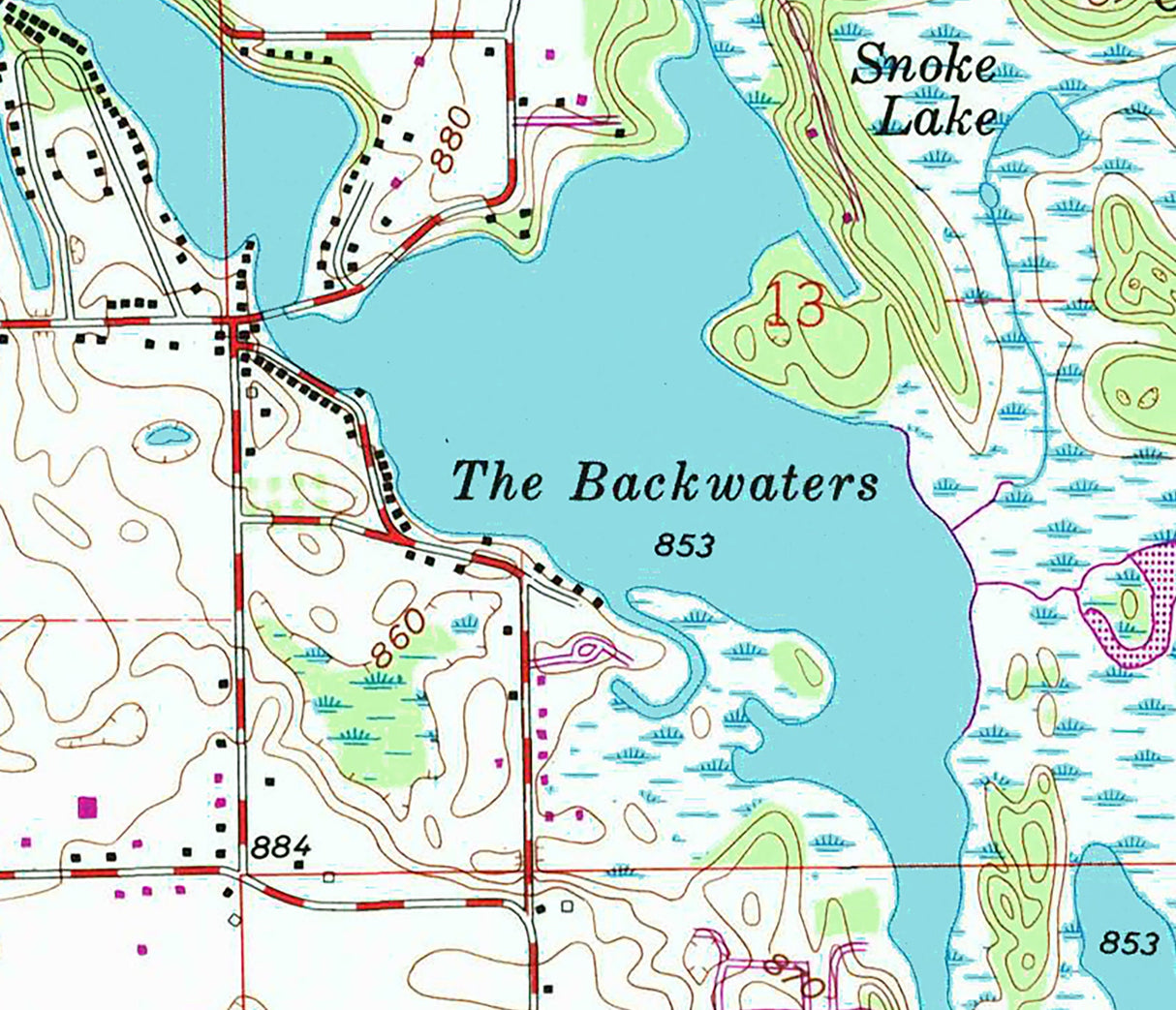 1992 Map of Webster Lake Indiana