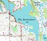 1992 Map of Webster Lake Indiana